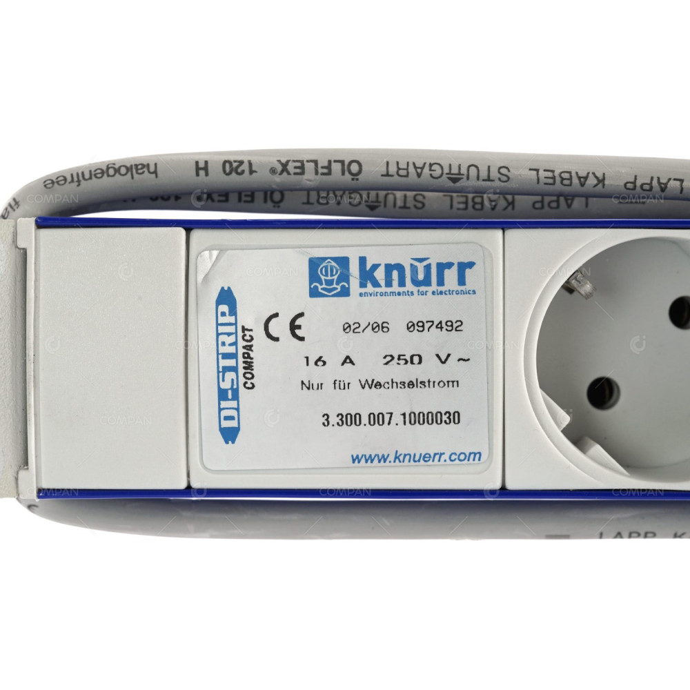 3.300.007.1000030 KNURR AG DI-STRIP 250V 16A RACK PDU 7X CEE 7/3 WITHOUT PLUG